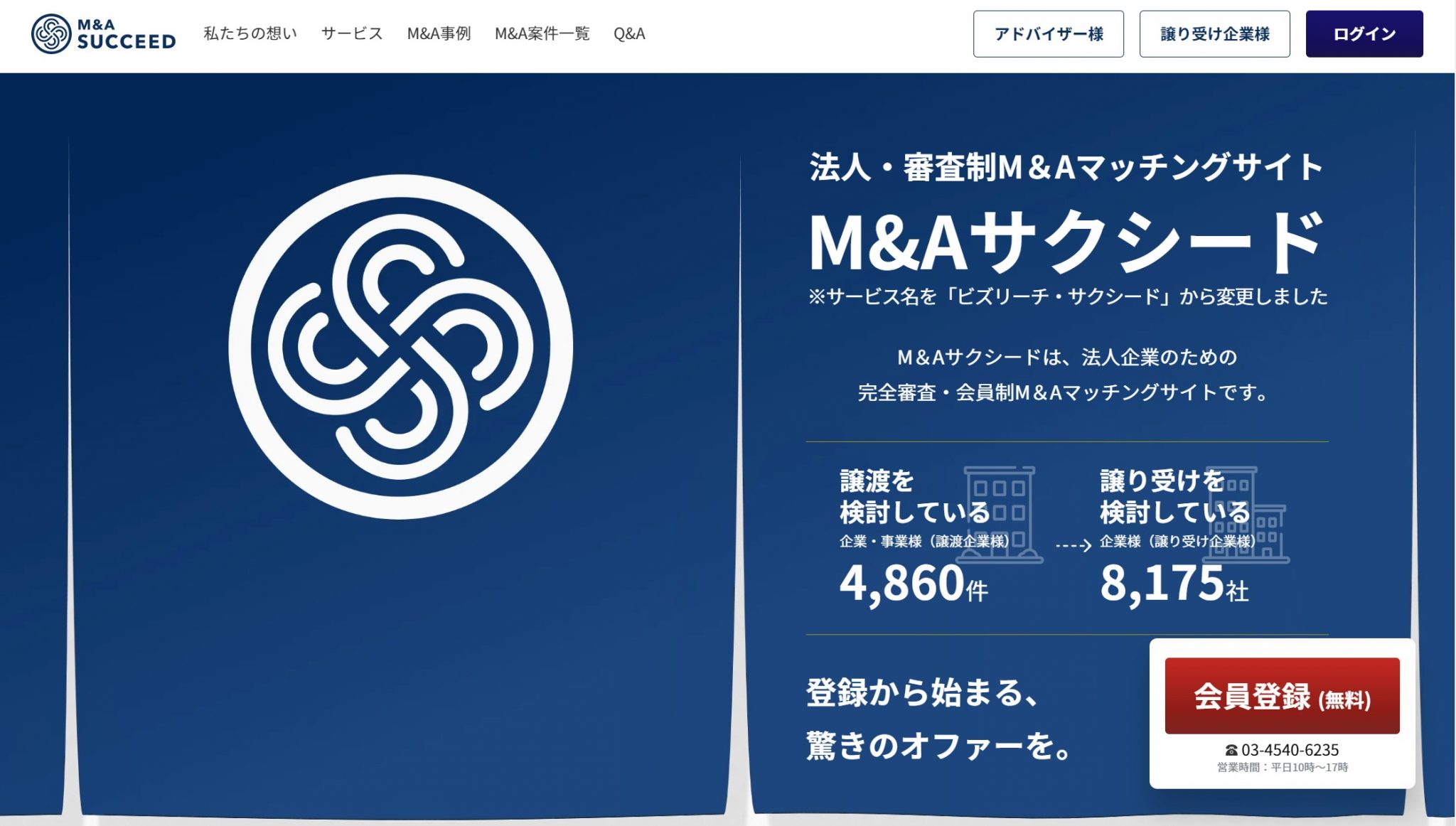 おすすめのM&A・事業承継のマッチングサイト19選　M&Aサクシード