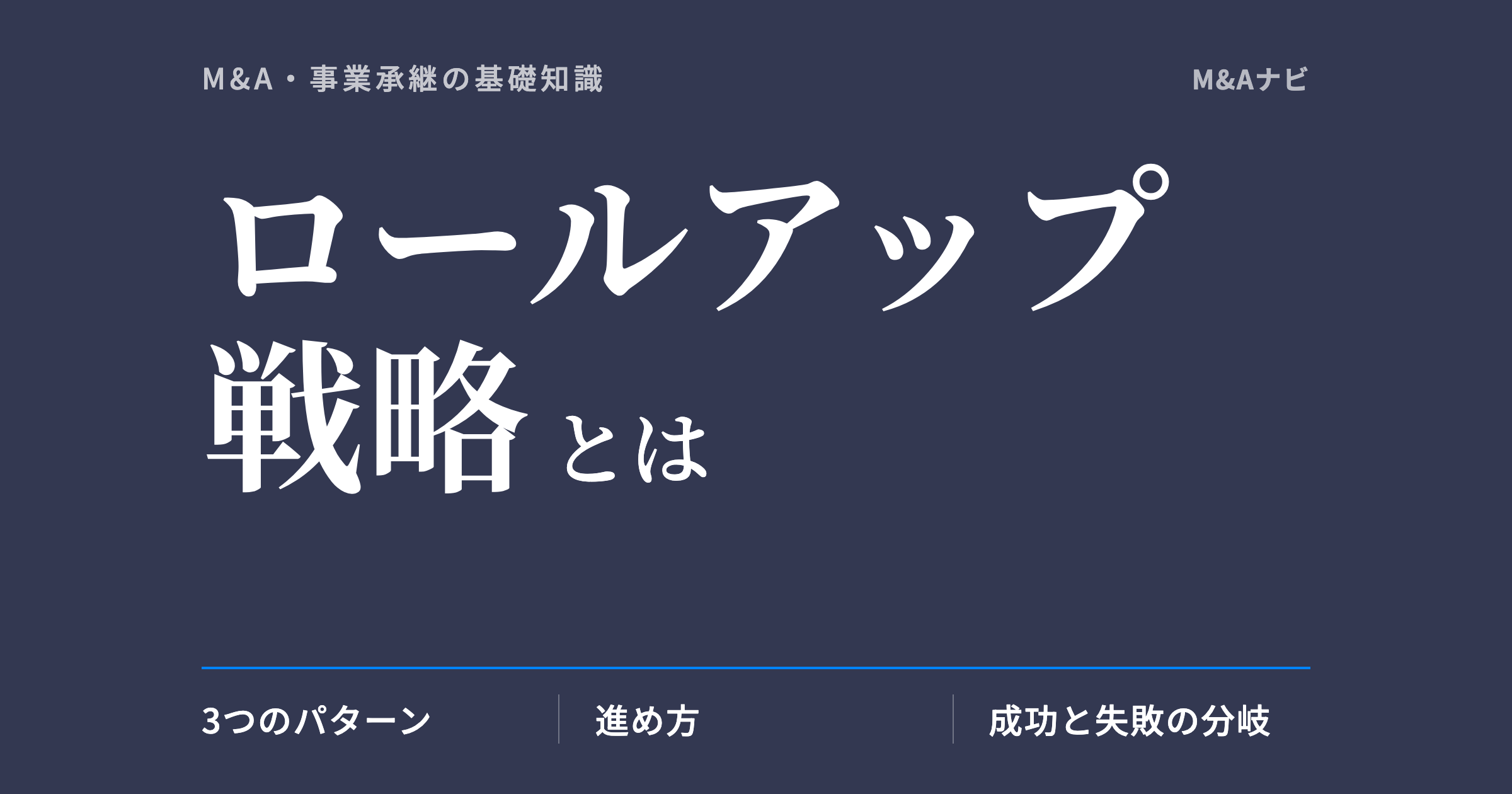 ロールアップ戦略｜ロールアップ戦略とは？中小企業の連続買収による成長モデルのアイキャッチ