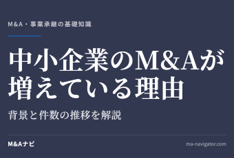 中小企業のM&Aが増えている理由｜中小企業のM&Aが増加している理由｜背景について解説のアイキャッチ