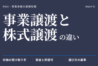 事業譲渡と株式譲渡｜事業譲渡と株式譲渡の違いとは？【図解】メリット・デメリット・税金を比較解説のアイキャッチ