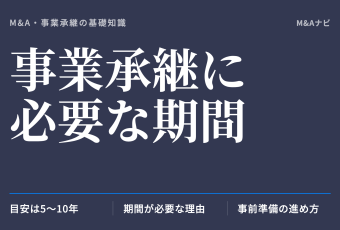 事業承継に必要な期間｜事業承継に必要な期間は？承継する際の3つの注意点とともに解説！のアイキャッチ