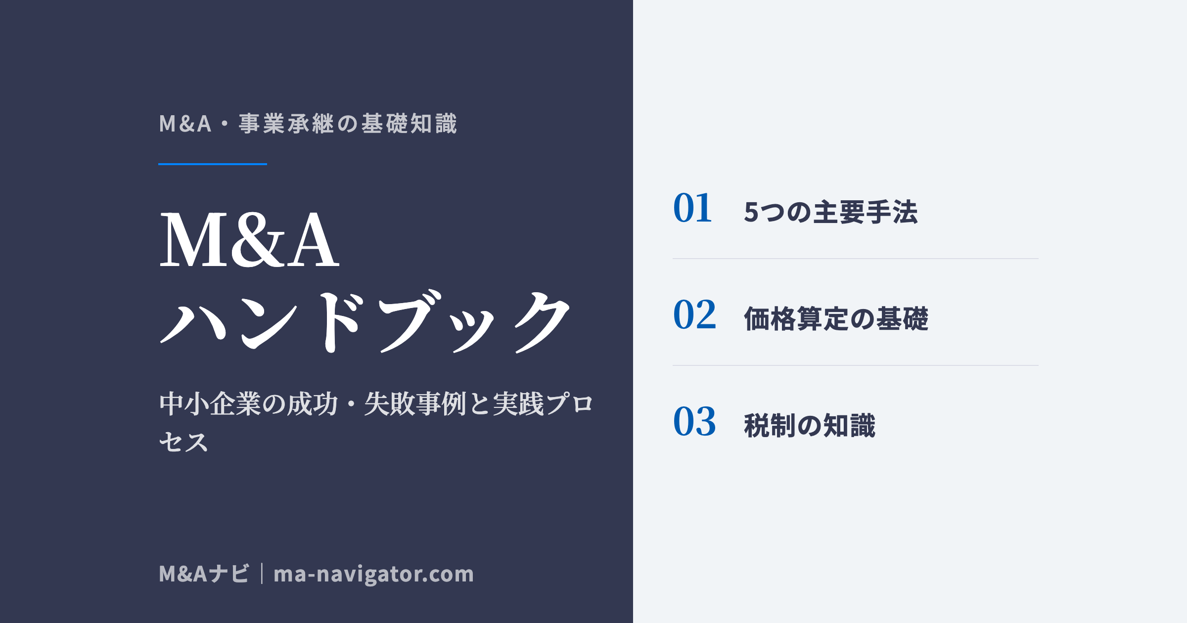 M&Aハンドブック|中小企業のための究極のM&Aハンドブック~成功・失敗事例と詳細なプロセス~のアイキャッチ