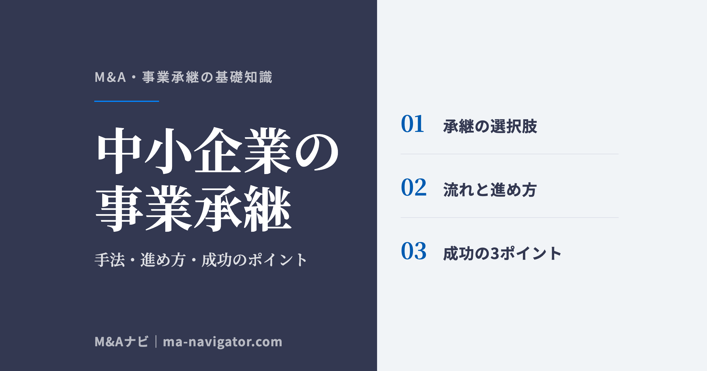 中小企業の事業承継｜中小企業の事業承継とは？手法や進め方について解説！のアイキャッチ
